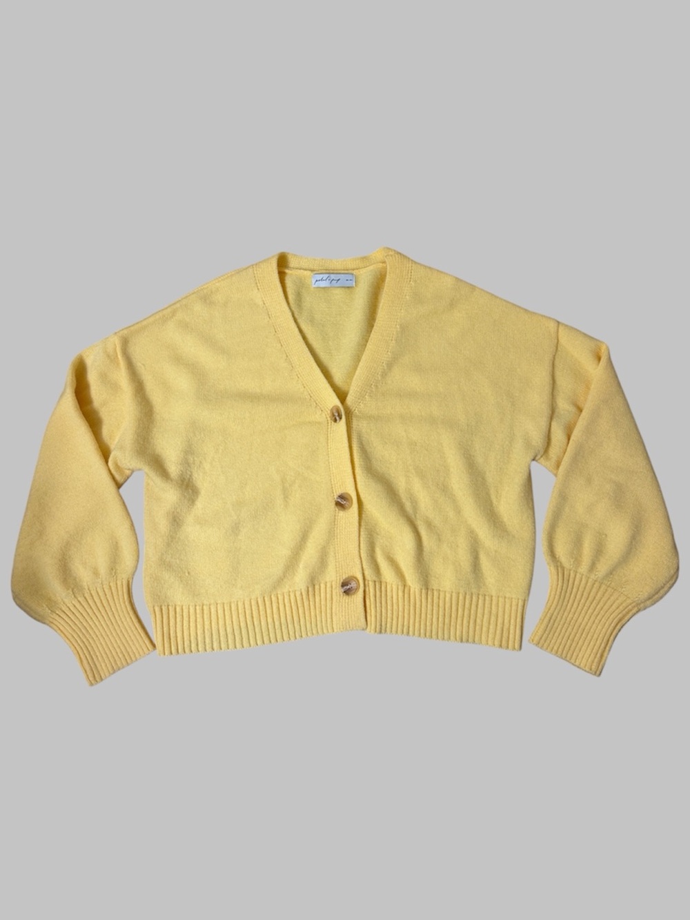 Petal & Pup Pastel Yellow Oversized Cardigan